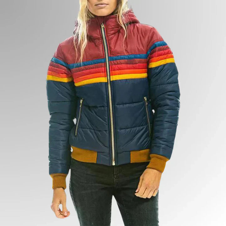 Hailey™ | Retro Striped Quilted Jacket