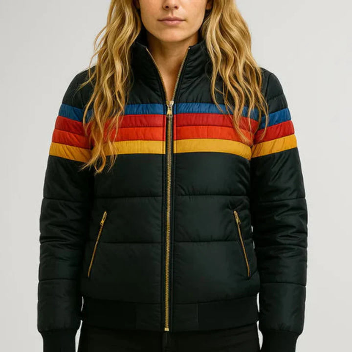 Hailey™ | Retro Striped Quilted Jacket