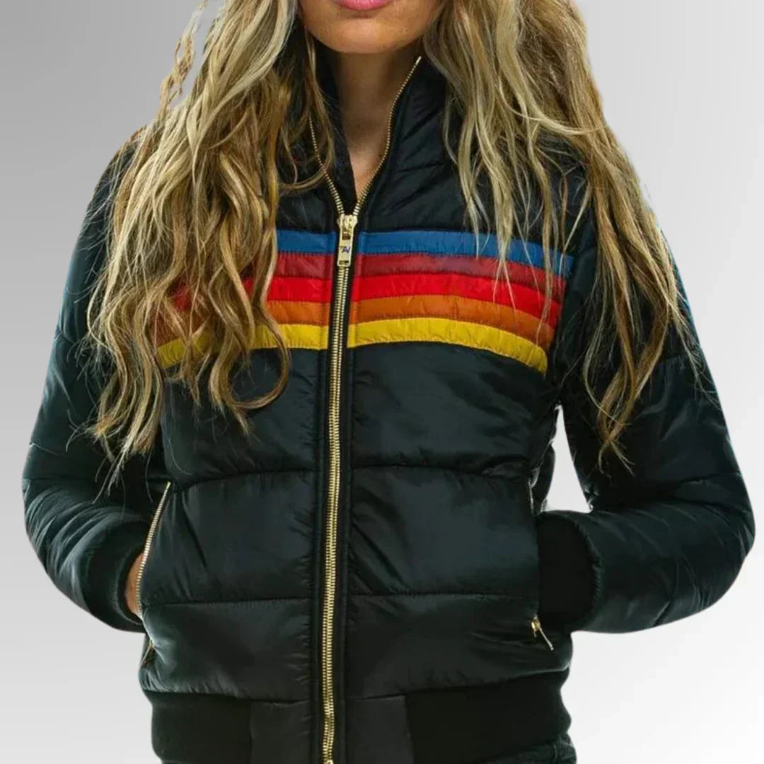 Hailey™ | Retro Striped Quilted Jacket
